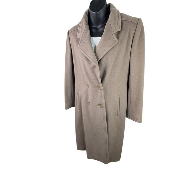 VTG 60s 100% Wool Camel Double Breasted Warm Heavy Long Coat Women’s L Anne Star - Picture 1 of 14